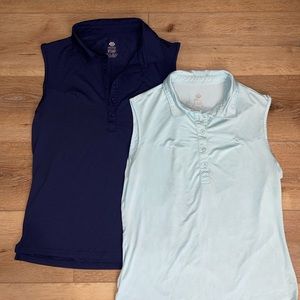 set of 2 sleeveless golf shirts